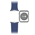 Apple Watch Series 7/SE/6/5/4/3/2/1 Premium Leren Band - 45mm/44mm/42mm - Blauw