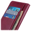 Premium Samsung Galaxy A10 Wallet Case met standaardfunctie - Wijnrood