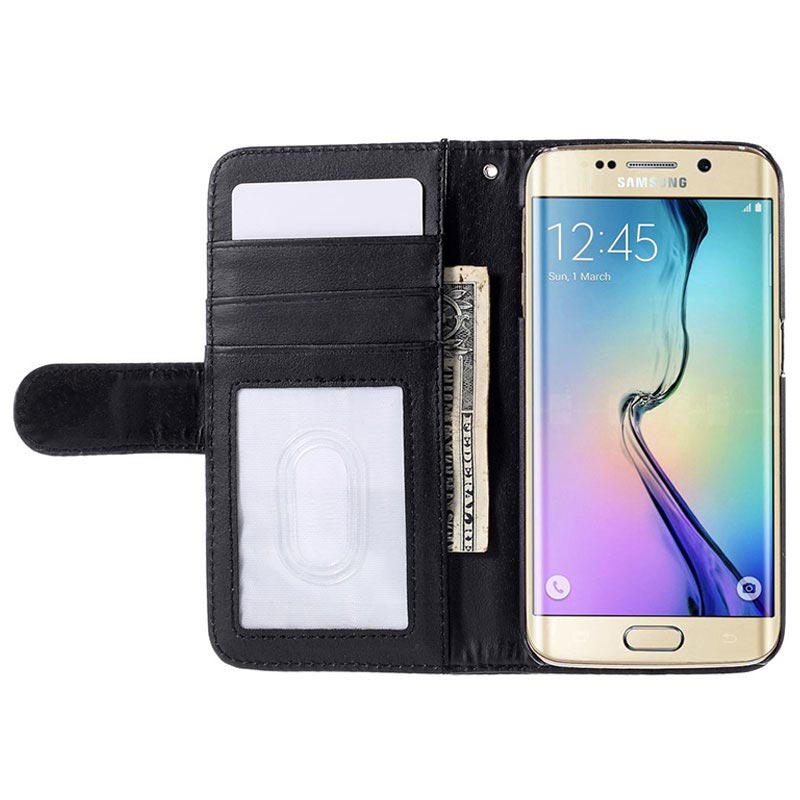 Samsung Galaxy S6 Premium Portemonnee Hoesje met Zwart
