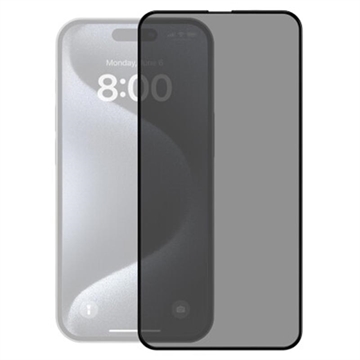 iPhone 17 Pro Prio 3D Anti-Spy Glazen Screenprotector - 9H - Zwarte rand