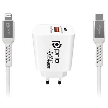 Prio Fast Charge Mfi Lightning Oplaadset - 20W - Wit