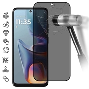 Motorola Moto E15 Privacy Full Cover Glazen Screenprotector - Zwarte Rand