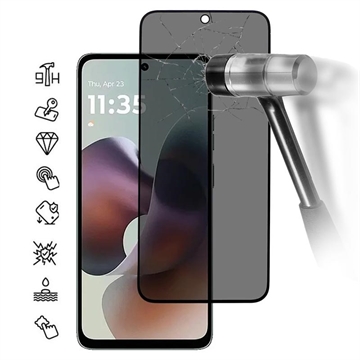 Motorola Moto G56 Privacy Full Cover Glazen Screenprotector - Zwarte Rand
