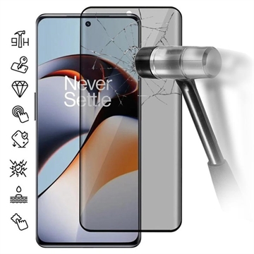 OnePlus 12R/Ace 3 Privacy Full Cover Glazen Screenprotector - Zwarte Rand