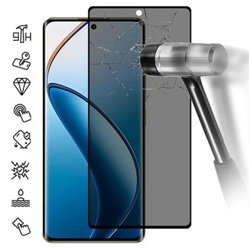 Realme 12 Pro/12 Pro+ Privacy Full Cover Glazen Screenprotector - Zwarte Rand