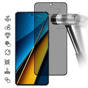 Xiaomi Poco X6 Pro Privacy Full Cover Glazen Screenprotector - Zwarte Rand
