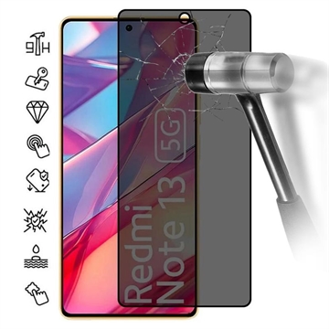 Xiaomi Redmi Note 13 Privacy Full Cover Glazen Screenprotector - Zwarte Rand