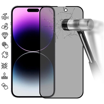 iPhone 16 Pro Privacy Full Cover Glazen Screenprotector - Zwarte Rand