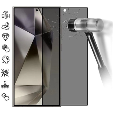 Samsung Galaxy S25 Ultra Privacy Glazen Screenprotector - Ondersteuning Vingerafdruk Unlock - Zwarte rand