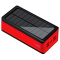 Psooo PS-900 Solar Power Bank met LED Licht - 50000mAh (Geopende Doos - Uitstekend) - Rood