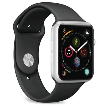 Puro Icon Apple Watch Series SE/6/5/4/3/2/1 Silikon Bandje - 42mm, 44mm - Zwart