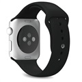 Puro Icon Apple Watch Series SE/6/5/4/3/2/1 Silikon Bandje - 42mm, 44mm - Zwart