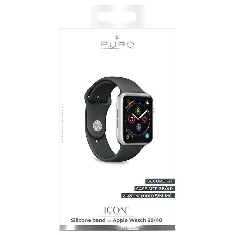 Puro Icon Apple Watch Series 7/SE/6/5/4/3/2/1 Silikon Bandje -  41mm/40mm/38mm