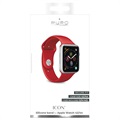 Puro Icon Apple Watch Series 7/SE/6/5/4/3/2/1 Siliconen Band - 45mm/44mm/42mm - Rood