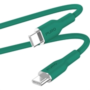Puro Icon Zachte USB-C / USB-C Kabel - 1,5m - Donkergroen