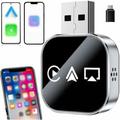 Q1AS 3-in-1 Draadloze CarPlay & Android Auto Adapter met AirPlay - Zilver / Zwart