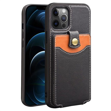 Qialino Business Style iPhone 12 Pro Max Leren Case - Zwart