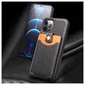 Qialino Business Style iPhone 12/12 Pro Leren Case - Zwart