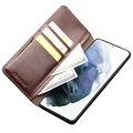 Qialino Classic Samsung Galaxy S21 5G Wallet Leren Hoesje - Bruin