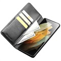 Qialino Classic Samsung Galaxy S21 Ultra 5G Wallet Leren Hoesje - Zwart