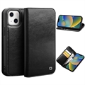 Qialino Classic Samsung Galaxy S21+ 5G Wallet Leren Hoesje - Zwart