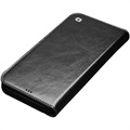 Qialino Classic iPhone 13 Mini Wallet Leren Hoesje - Zwart