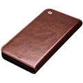 Qialino Classic iPhone 13 Mini Wallet Leren Hoesje - Bruin