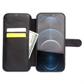 Qialino Commercial iPhone 12 Pro Max Wallet Leren Hoesje - Zwart
