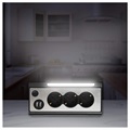 REV Light Socket Stekkerdoos met USB en LED-lampje - Zilver / Zwart