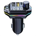 RGB Bluetooth FM Transmitter / Snelle Autolader ZTB-A10 - 20W - Zwart