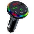 RGB LED Bluetooth FM Transmitter / Autolader F13 met 2x USB