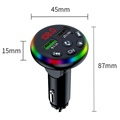 RGB LED Bluetooth FM Transmitter / Autolader F13 met 2x USB