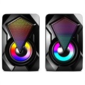 RGB Stereo Gaming Luidsprekers X2 - 2x3W - Zwart