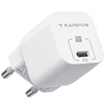 Rampow RBA34 20W Snelle USB-C Oplader - iPhone 13/iPhone 12 - Wit