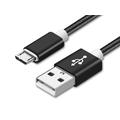 Reekin Gevlochten Nylon USB / MicroUSB-kabel - 1m - Zwart
