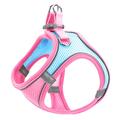 Reflecterend harnas voor kat/hond met riem - L - Blauw / Roze