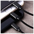 Remax Gition 3-in-1 USB Kabel - Lightning, Type-C, MicroUSB - Zwart