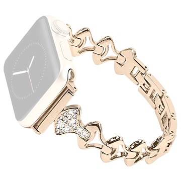 Strass waaiervormige Apple Watch 7/SE/6/5/4/3/2/1 band - 45 mm/44 mm/42 mm - champagne goud