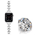 Strass waaiervormige Apple Watch 7/SE/6/5/4/3/2/1 band - 45 mm/44 mm/42 mm - zilver