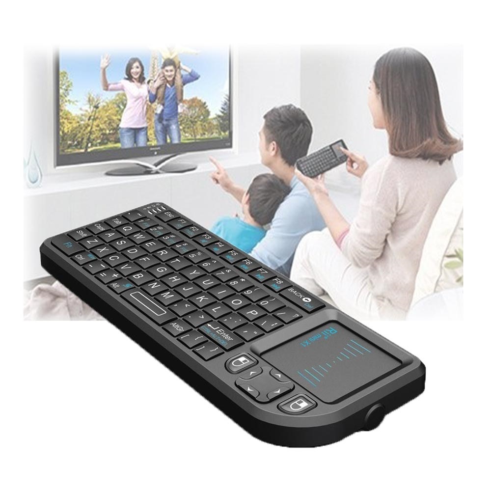 Rii Mini draadloos toetsenbord met touchpad - zwart