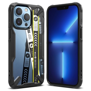 Ringke Fusion X Design iPhone 13 Pro Hybrid Case - Ticket Band / Zwart