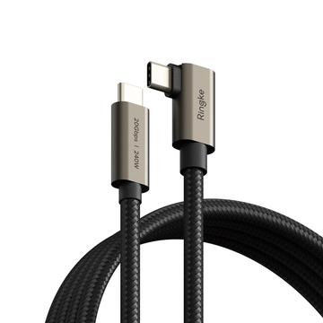 Ringke USB 3.2 2x2 Type-C Kabel PD240W - 90-graden, 2m, 20Gbps
