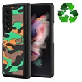 Robuust Camouflagepatroon Samsung Galaxy Z Fold3 5G Hybrid Case - Oranje