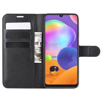 Samsung Galaxy A31 Wallet Case met Standaardfunctie - Zwart