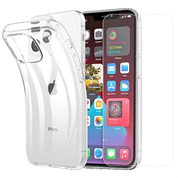 iPhone 11 Pro TPU Hoesje met 2x Glazen Screenprotector - Doorzichtig