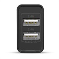 Saii Amorus 2 x USB Snel Stopcontact Lader - 12W - Zwart