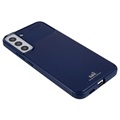 Saii Koolstofvezel Samsung Galaxy S22+ 5G TPU Case - Blauw