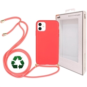 Saii Eco Line iPhone 11 biologisch afbreekbaar hoesje met riem - rood