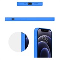 Saii Premium iPhone 13 vloeibaar siliconen hoesje - Blauw