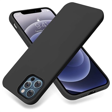 Saii Premium iPhone 13 Pro Max vloeibare siliconen hoes - zwart